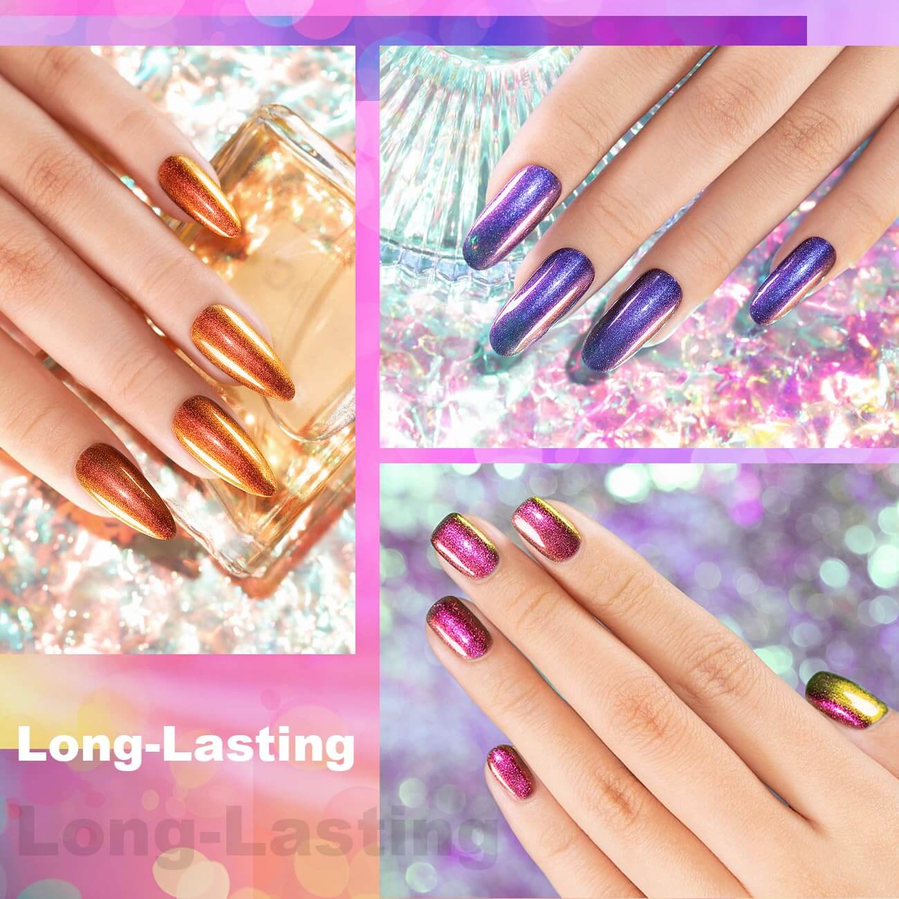 RARJSM ®Holographic Chameleon Gel Nail Polish 6 Colors Set 7.5ml