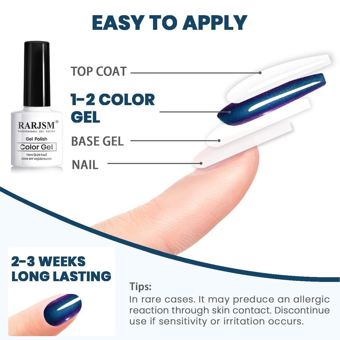 RARJSM ®Holographic Chameleon Gel Nail Polish 6 Colors Set 7.5ml
