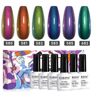 RARJSM ®Holographic Chameleon Gel Nail Polish 6 Colors Set 7.5ml
