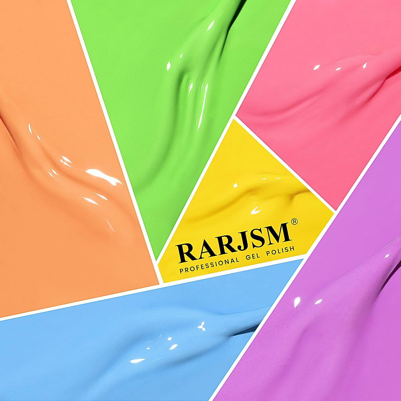 Pastel gel liner texture high pigmentation smooth application candy colors yellow green blue purple orange pink RARJSM professional
