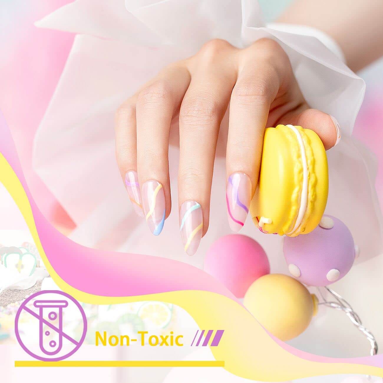 Soft Pastel Gel Liner Nail Art Designs Spring Summer Manicure