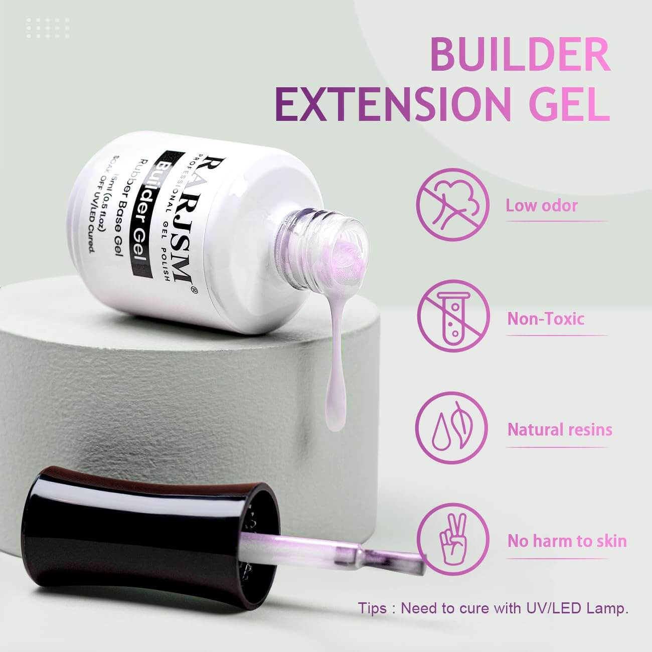 RARJSM ® Shell Thread Pearl White Purple 6 in 1 Builder Gel | 15ml