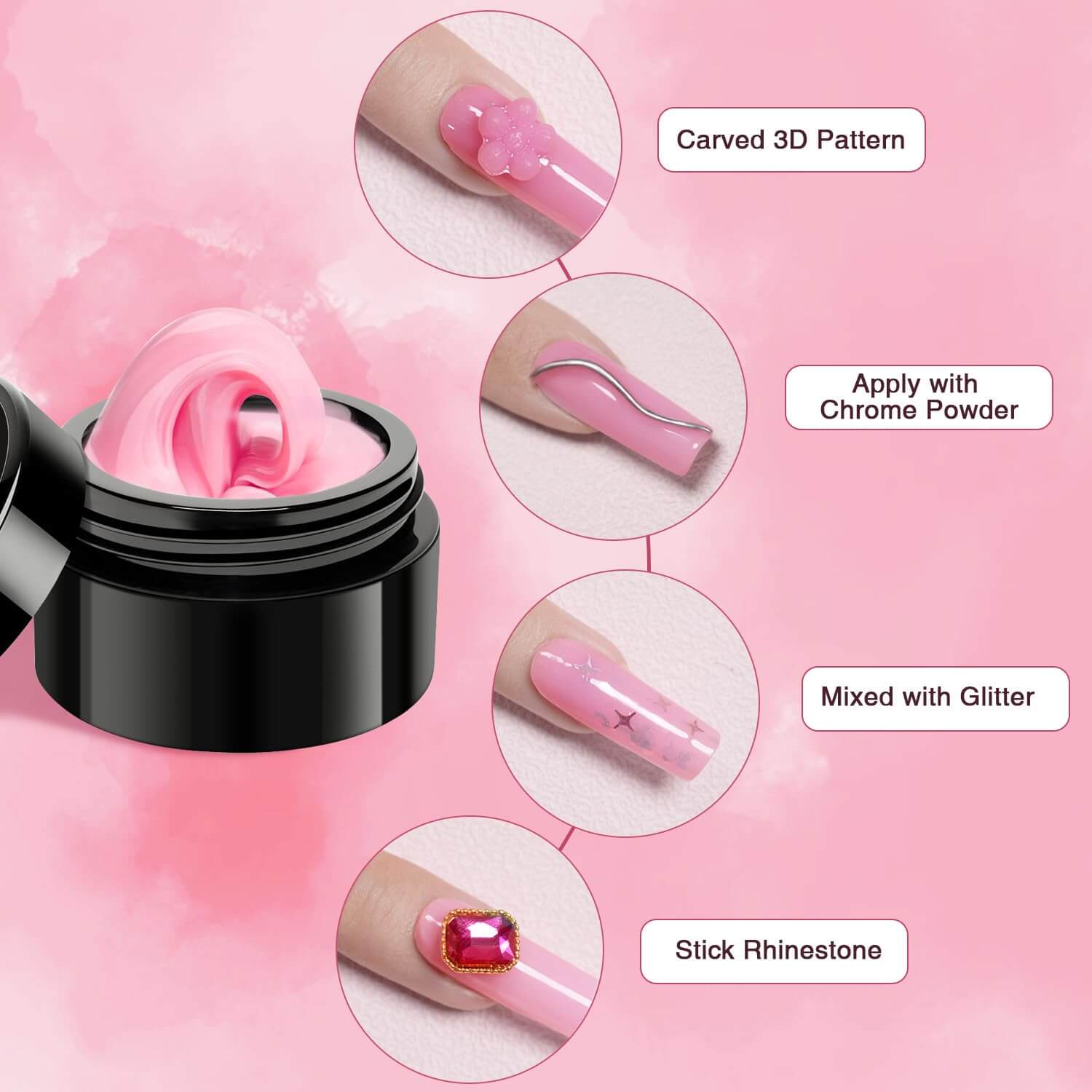 RARJSM ®Solid Builder Gel |Pink Purple Solid Building Extension Nail Gel | 15g