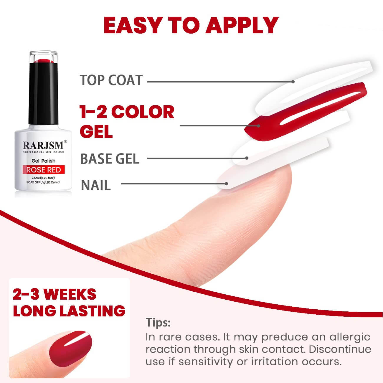 Red | RARJSM ®Classic Color Gel Polish| 7.5ml #128
