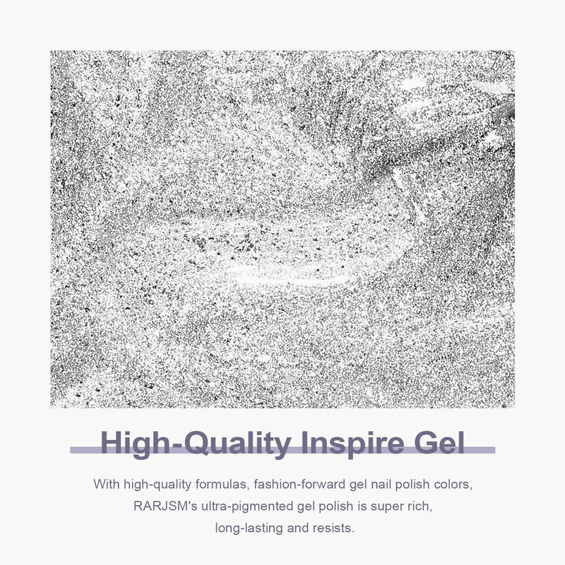 RARJSM ® Silver Shiny Metallic Diamond Glitter Gel Nail Polish