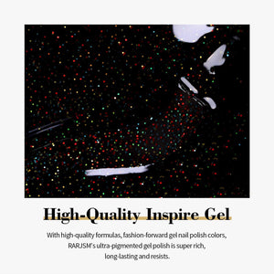 RARJSM ® Sparkly Black Diamond Glitter Gel Nail Polish 15ml #736
