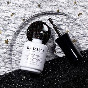 RARJSM ® Sparkly Black Diamond Glitter Gel Nail Polish 15ml #736