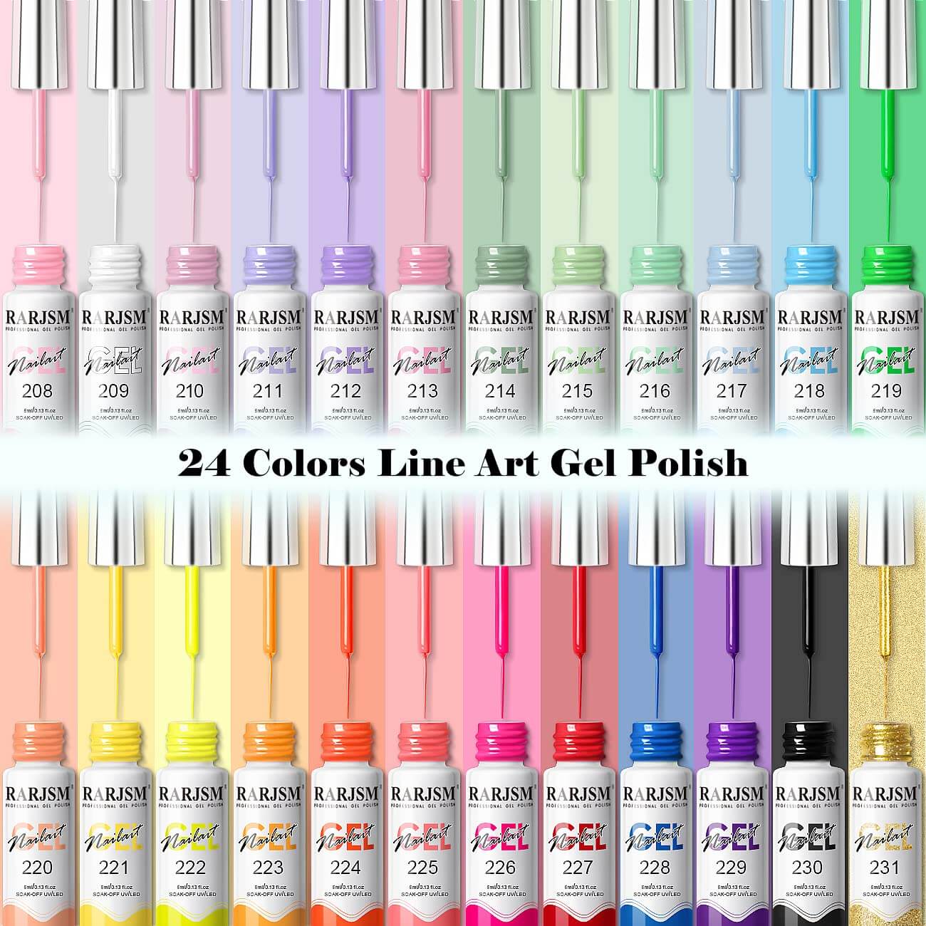 Spring-Summer Colors Collection | RARJSM ® 24 PCS Painting Nail Gel Polish Set | 5ml