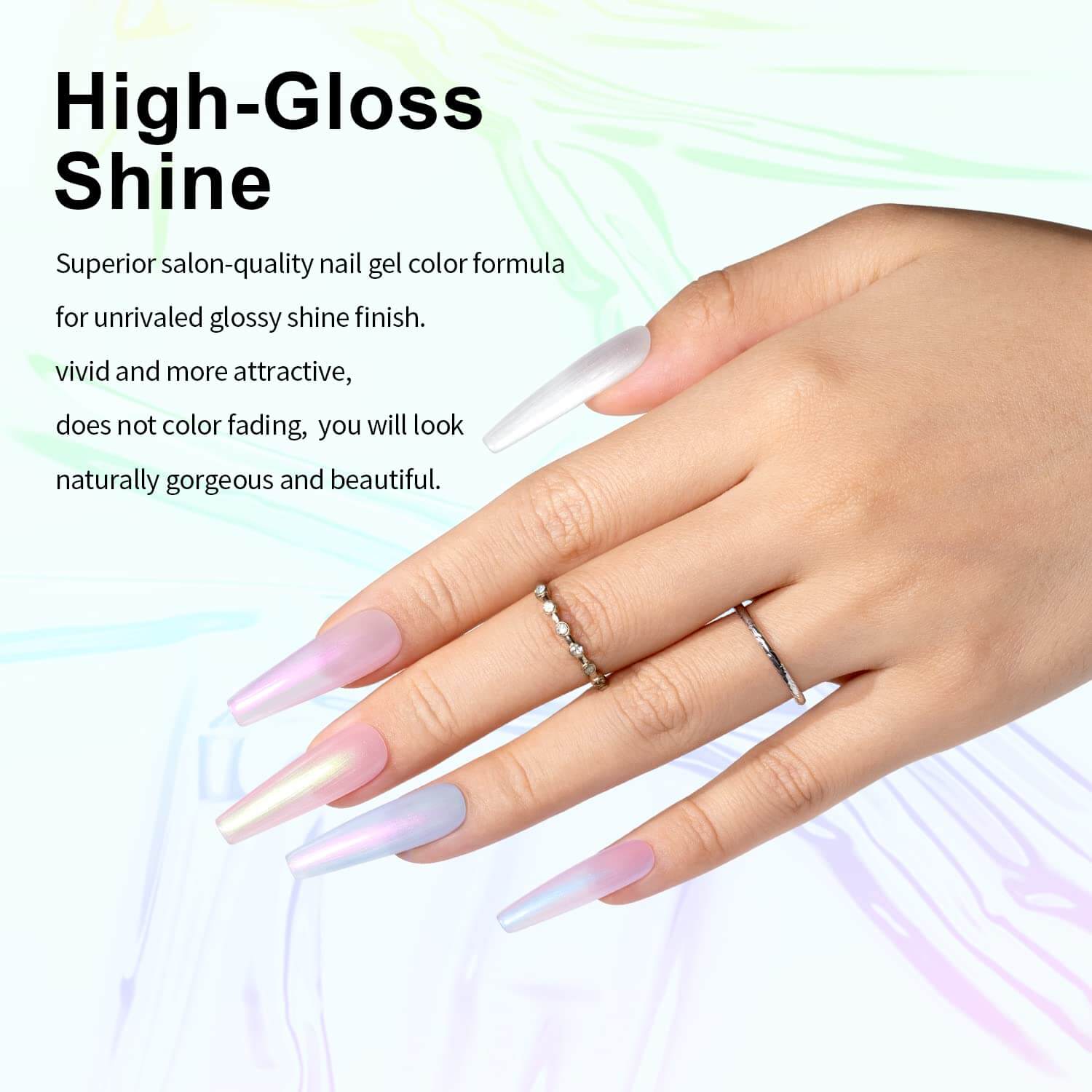 RARJSM ® Transparent Series Thread pearl gel nail polish 6 Colors Set