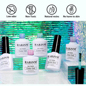 RARJSM ® Transparent Series Thread pearl gel nail polish 6 Colors Set