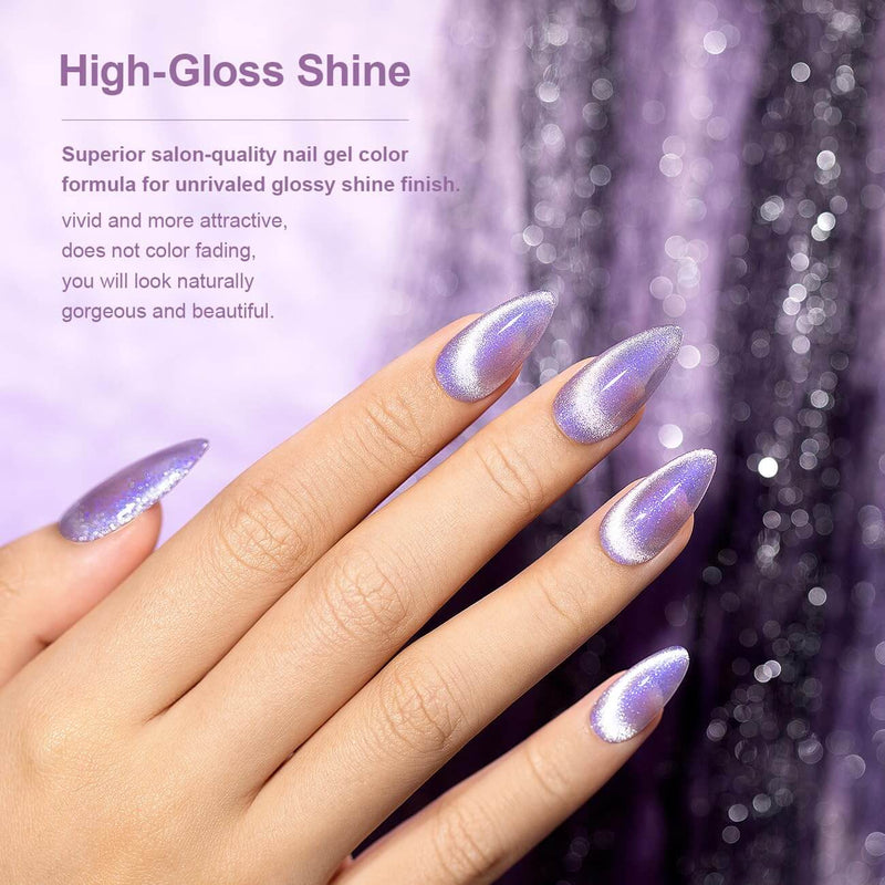 RARJSM ®Violet Purple Aurora Velvet Cat Eye Gel Polish 15 ml